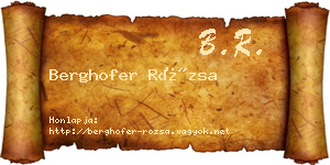 Berghofer Rózsa névjegykártya
